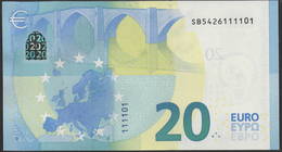 EURO 20  ITALIA SB S021  "42"  DRAGHI  UNC POKER 1111 - 20 Euro