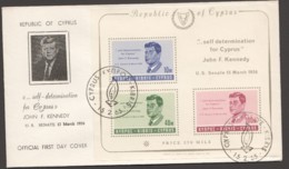 1965  JF Kennedy Souvenir Sheet FDC - Lettres & Documents