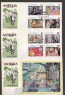 1980  Disney  Sleeping Beauty  Set Of 9 Plus Souvenir Sheet On 3 Unaddressed FDCs - 1960-1981 Autonomía Interna