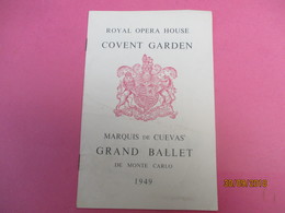 Royal Opéra House/ Covent Garden/ Grand Ballet DeMonte Carlo/ Marquis De Cuevas/ 1949 PROG201 - Programmes
