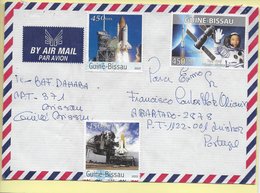 TIMBRES - STAMPS - LETTRE POUR PORTUGAL - GUINÉE-BISSAU / GUINEA-BISSAU - ESPACE AVIATION - TIMBRES DIVERS - Afrique