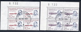 GREENLAND 1990 Definitive: Personalities In Used Corner Blocks Of 4.  Michel 209-10 - Usati