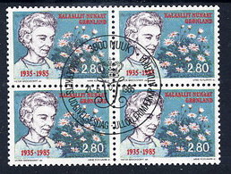 GREENLAND 1985 Arrival Of Queen Ingrid In Used  Block Of 4.  Michel 159 - Used Stamps