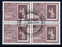 GREENLAND 1984 250th Anniversary Of Christianshab In Used  Block Of 4.  Michel 152 - Used Stamps