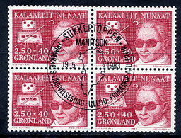 GREENLAND 1983 Aid For The Blind In Used  Block Of 4.  Michel 142 - Gebraucht