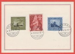 Liechtenstein 1953: Gemälde II Zu 230+W24+26 Mi 284+301+303 Yv 245+263+265 Mit O SCHAAN 29.V.53 (Zu CHF 45.00 Für O) - Storia Postale