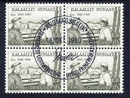 GREENLAND 1980 Mikkelsen Centenary In Used  Block Of 4.  Michel 125 - Used Stamps