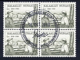 GREENLAND 1980 Mikkelsen Centenary In Used  Block Of 4.  Michel 125 - Gebraucht