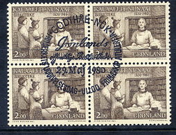 GREENLAND 1980 Public Libraries In Used  Block Of 4.  Michel 123 - Gebraucht