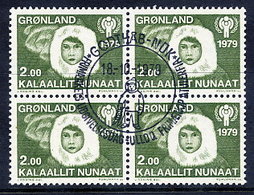 GREENLAND 1979 Year Of The Child  In Used  Block Of 4.  Michel 118 - Oblitérés