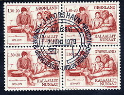 GREENLAND 1979 Rasmussen Centenary In Used  Block Of 4.  Michel 116 - Oblitérés