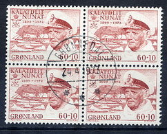 GREENLAND 1972 Death Of Frederik IX, In Used Block Of 4.  Michel 81 - Used Stamps