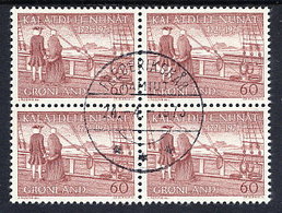 GREENLAND 1971  250th Anniversary Of Arrival Of European Settlers In Used Blocks Of 4.  Michel 77-78 - Gebraucht