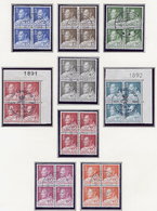 GREENLAND 1963-68 King Frederik IX Definitives, Set Of 9 In Used  Blocks Of 4. Michel 52-57, 65, 69, 71 - Used Stamps