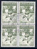 GREENLAND 1961 Greenland Sagas II In Used  Block Of 4.  Michel 46 - Gebraucht