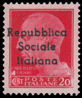 Italia: R.S.I. - TERAMO: Imperiale Del 1929 Soprastampato - 20 C. Carminio - 1944 - Lokale/autonome Uitgaven