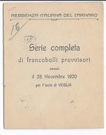 FIUME (VEGLI) - 1920 - RARE CARNET COMPLET YVERT N° 111/16 EXPRES 3/4 OBLITERES - COTE DES TIMBRES = 265 EUR. - Arbe & Veglia