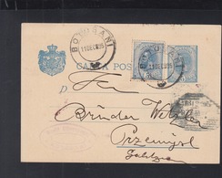 Romania Stationery Uprated 1895 To Poland - Covers & Documents
