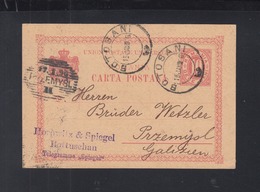 Romania Stationery Botosani Uprated 1896 To Poland - Covers & Documents