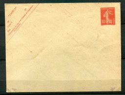 8957  FRANCE   N° 138   E3  10c.   Rouge Semeuse    1907   B/TB - Enveloppes Types Et TSC (avant 1995)