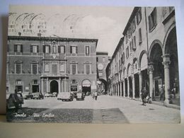 1961 - Imola - Via Emilia - Bar Alemagna - Sali E Tabacchi - Piazzetta Dell'Orologio - Animata Auto - Cartolina D'epoca - Imola