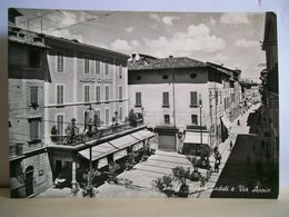 1953 - Imola - Piazza Caduti E Via Appia - Albergo Commercio - Negozio Calzature - Animata - Cartolina Storica Originale - Imola