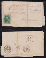 Brazil Brasil 1875 Cover 100R DORES DE MONTE ALEGRE To Rio De Janeiro Manuscript Postmark - Briefe U. Dokumente