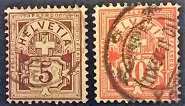 Suisse 1854-1862 5c. Brun Violet Et 5c. Lilas Brun, Superbe Bonne Côte. - Used Stamps