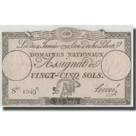 France, 25 Sols, 1792, Hervé, 1792-01-04, TTB+, KM:A55, Lafaurie:150 - Assignats