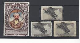 ERINNOPHILIE Cinderella Stamp X 4 COMMANDER SAMSON + ROYAL FLYING CORPS WW1 /FREE SHIP. R - Werbemarken, Vignetten