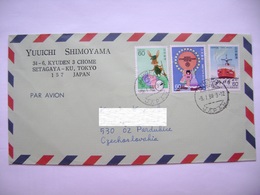 Letter Sent From Chofu Tokyo To Czechoslovakia 1984 By Air Mail, Stamp 3x 60 Yen - Covers & Documents