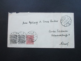 Polen 1935 Brief Mit 4x Stempel Smibiel / Deutsche Besetzung? Gitterstempel Smibiel Nach Berlin Friedenau. Vignette Rück - Brieven En Documenten