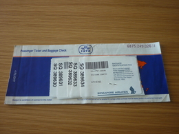 Greece Greek Athens-Singapore Singapore Airlines Old '90s Passenger Ticket And Baggage Check - Biglietti
