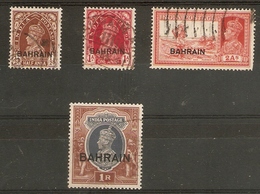 BAHRAIN 1938 - 1941 VALUES TO 1R SG 21, 23 , 24 , 32 FINE USED - Bahrain (...-1965)