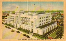 UNITED STATES POST OFFICE AND COURT HOUSE ,NORFOLK - VG 1948 FP  - C168 - Norfolk