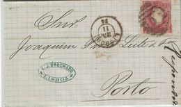 Portugal , 1874 , Folder Letter , D. Luiz 25 R Stamp , Lisboa And Porto Postmarks - Brieven En Documenten