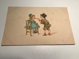 Elly Frank Signed Graphic Art Young Girl In Blue Boy Hat Doctor And Patient WSSB 9118 Post Card Postkarte POSTCARD - Frank, Elly