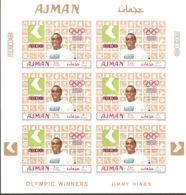 Ajman 1969 Mi# 448-453 B Kleinbogen (6) ** MNH - Imperf. - Summer Olympics, Mexico / Gold Medallists - Zomer 1968: Mexico-City