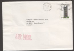 1985 Air Letter To Denmark - Hong Kong Bank Headquarters - Architecture - Lettres & Documents