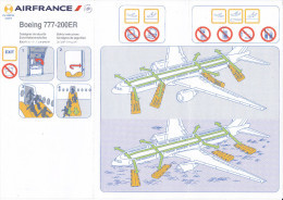 Air France / Boeing 777- 200 ER / Consignes De Sécurité / Safety Card - 03/2014 - Scheda Di Sicurezza