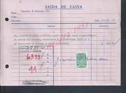 DOCUMENT COMMERCIAL 1981 DE CARNEIRO & MIRANDA GIAO VILA DO CONDE SUR TIMBRES FISCAUX DU PORTUGAL : - Storia Postale