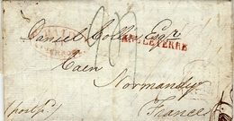 1824- Letter  " PAID / AT / LIVERPOOL  + ANGLETERRE Red To France France - ...-1840 Préphilatélie