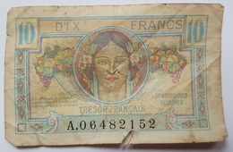 BILLET - FRANCE - P.M.7a - 10 FRANCS -TRESOR FRANCAIS - TERRITOIRES OCCUPES - MOISSON - 1947 Trésor Français