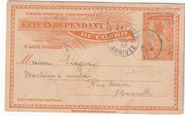 CONGO BELGE 1903 ENTIER POSTAL CARTE DE BOMA - Postwaardestukken