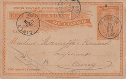 CONGO BELGE 1900 ENTIER POSTAL CARTE DE MATADI - Entiers Postaux