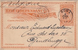 CONGO BELGE   ENTIER POSTAL CARTE DE BOMA - Stamped Stationery