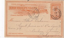 CONGO BELGE 1907  ENTIER POSTAL CARTE DE LEOPOLDVILLE - Stamped Stationery