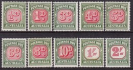 Australia 1958-60 Postage Dues Set SG D132-41 Mint Hinged - Port Dû (Taxe)