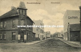 BRUNSBÜTTELKOOG, Schoofstrasse, Gasthaus, Uhrmacher, Tabakladen (1914) AK - Brunsbüttel