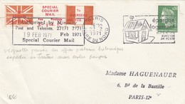 LETTRE. 1971 PARIS GARE DU NORD. AVEC VIGNETTE SPECIAL COURRIER MAIL. GREVE DES POSTES BRITANNIQUES 1971 - Documents
